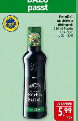 Marktkauf Steirerkraft das steirische kürbiskernöl Angebot