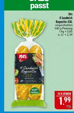Marktkauf Ibis 4 sandwich baguettes xxl Angebot