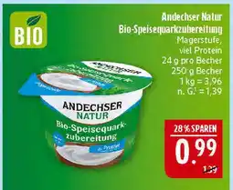 Marktkauf Andechser natur bio-speisequarkzubereitung Angebot