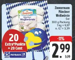 Edeka Zimmermann münchner weißwürste Angebot
