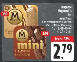 Edeka Langnese magnum eis 3er Angebot