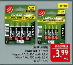 Marktkauf Gut & günstig power cell batterien mignon aa Angebot