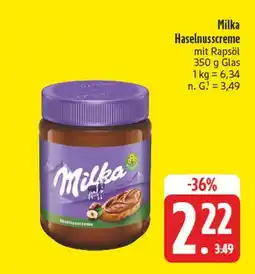 Edeka Milka haselnusscreme mit rapsöl Angebot