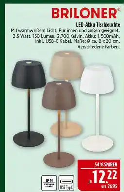 Marktkauf Briloner led-akku-tischleuchte schwarz Angebot