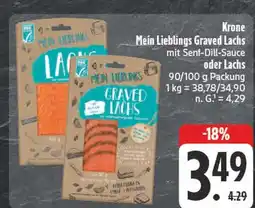 Edeka Krone mein lieblings graved lachs mit senf-dill-sauce Angebot