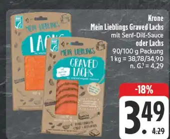 Edeka Krone mein lieblings graved lachs mit senf-dill-sauce Angebot