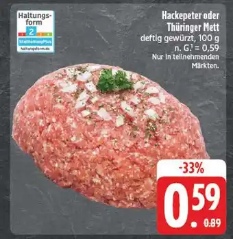 Edeka Hackepeter oder thüribger mett Angebot