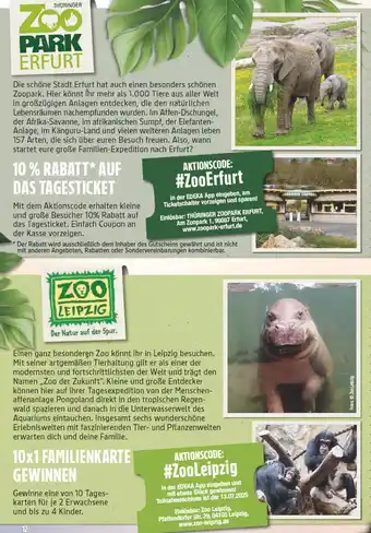 Edeka Thüringer zoopark erfurt tagesticket Angebot