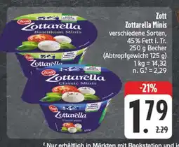 Edeka Zott zottarella basilikum minis Angebot