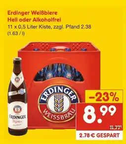 Netto Marken-Discount Erdinger weißbiere hell oder alkoholfrei Angebot