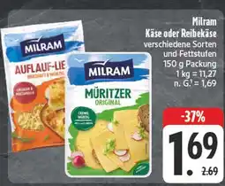 Edeka Milram käse oder reibekäse Angebot