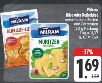 Edeka Milram käse oder reibekäse Angebot