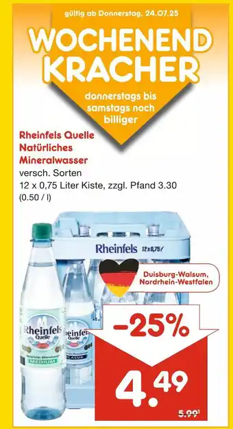Netto Marken-Discount Rheinfels quelle natürliches mineralwasser Angebot