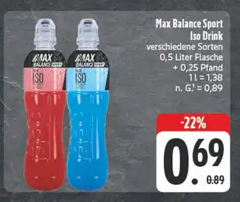 Edeka Max balance sport iso drink red Angebot