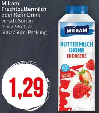 Ihr Frischmarkt Milram Fruchtbuttermilch oder Kefir Drink Angebot