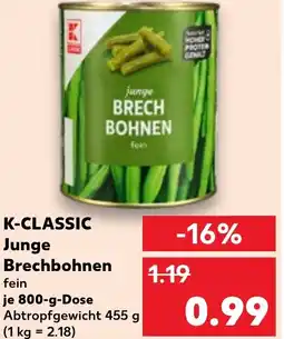 Kaufland K-CLASSIC Junge Brechbohnen Angebot