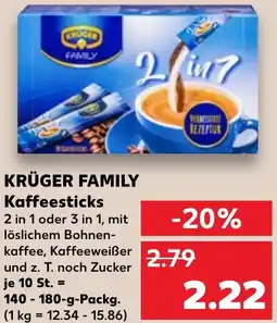 Kaufland KRÜGER FAMILY Kaffeesticks Angebot