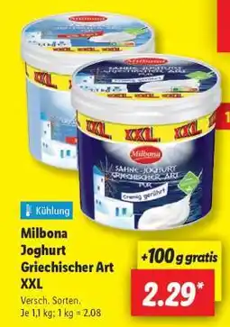 Lidl Milbona Joghurt Griechischer Art XXL Angebot