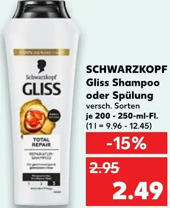 Kaufland SCHWARZKOPF Gliss Shampoo oder Spülung Angebot