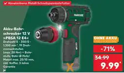 Kaufland Akku-Bohr- schrauber 12 V PBSA 12 E4 Angebot