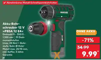 Kaufland Akku-Bohr- schrauber 12 V PBSA 12 E4 Angebot