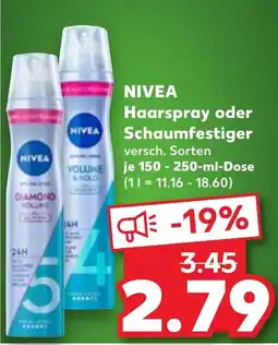 Kaufland NIVEA Haarspray oder Schaumfestiger Angebot