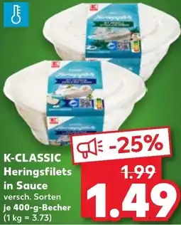 Kaufland K-CLASSIC Heringsfilets in Sauce Angebot