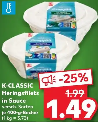 Kaufland K-CLASSIC Heringsfilets in Sauce Angebot