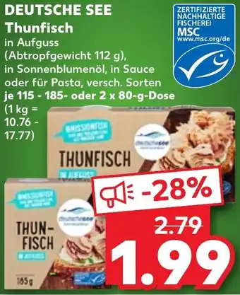 Kaufland DEUTSCHE SEE Thunfisch Angebot