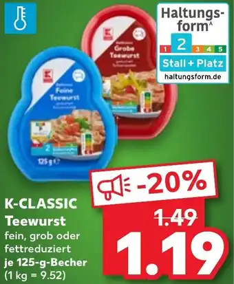 Kaufland K-CLASSIC Teewurst Angebot