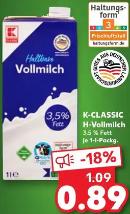 Kaufland K-CLASSIC H-Vollmilch Angebot