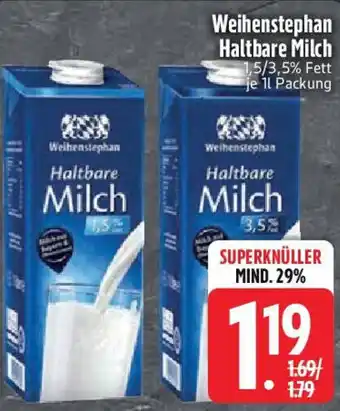 Edeka Weihenstephan Haltbare Milch Angebot
