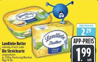 Edeka Landliebe Butter rahmig-frisch oder Die Streichzarte Angebot
