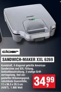 Handelshof cloer SANDWICH-MAKER XXL 6269 Angebot
