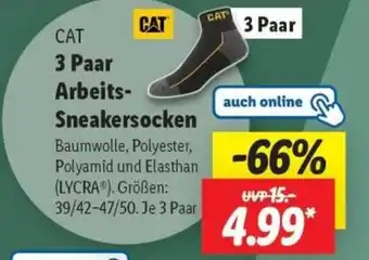 Lidl CAT 3 Paar Sneakersocken Angebot
