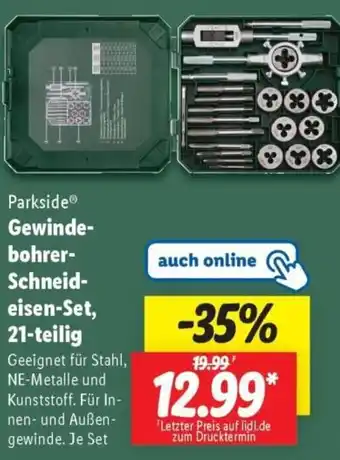 Lidl Parkside Gewinde- bohrer- Schneid- eisen-Set, 21-teilig Angebot