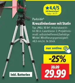 Lidl Parkside Kreuzlinienlaser mit Stativ Angebot