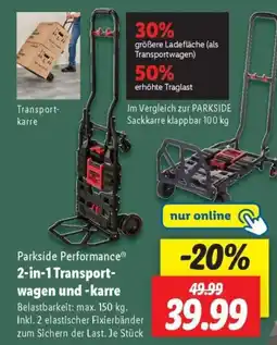 Lidl Parkside Performance 2-in-1 Transport- wagen und -karre Angebot