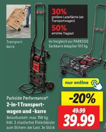 Lidl Parkside Performance 2-in-1 Transport- wagen und -karre Angebot
