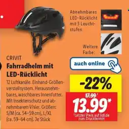 Lidl CRIVIT Fahrradhelm mit LED-Rücklicht Angebot