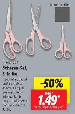 Lidl Crelando Scheren-Set, 3-teilig Angebot