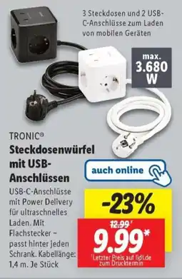 Lidl TRONIC Steckdosenwürfel mit USB- Anschlüssen Angebot
