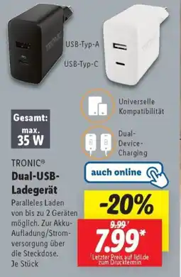 Lidl TRONIC Dual-USB- Ladegerät Angebot
