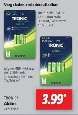 Lidl TRONIC Akkus Angebot