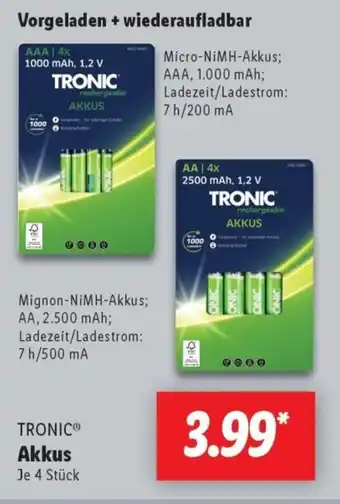 Lidl TRONIC Akkus Angebot