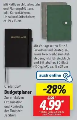 Lidl Crelando Budgetplaner Angebot