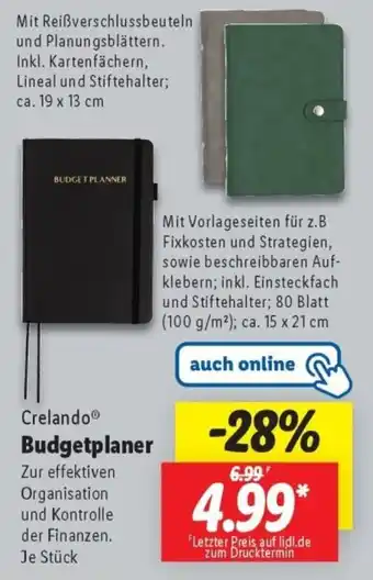 Lidl Crelando Budgetplaner Angebot