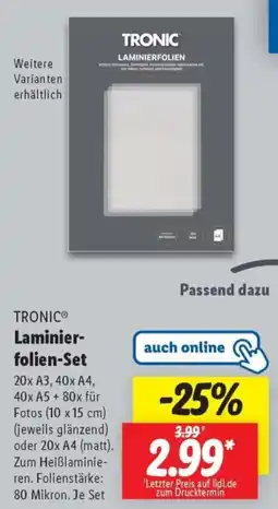 Lidl TRONIC Laminier- folien-Set Angebot