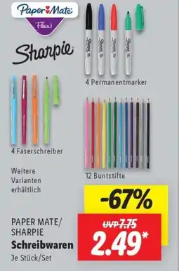 Lidl PAPER MATE/ SHARPIE Schreibwaren Angebot