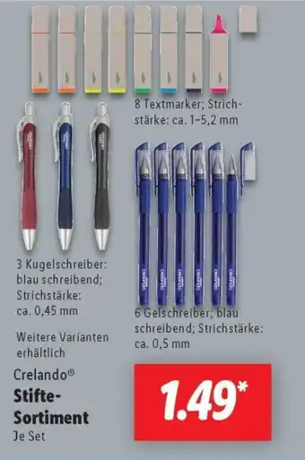 Lidl Crelando Stifte- Sortiment Angebot